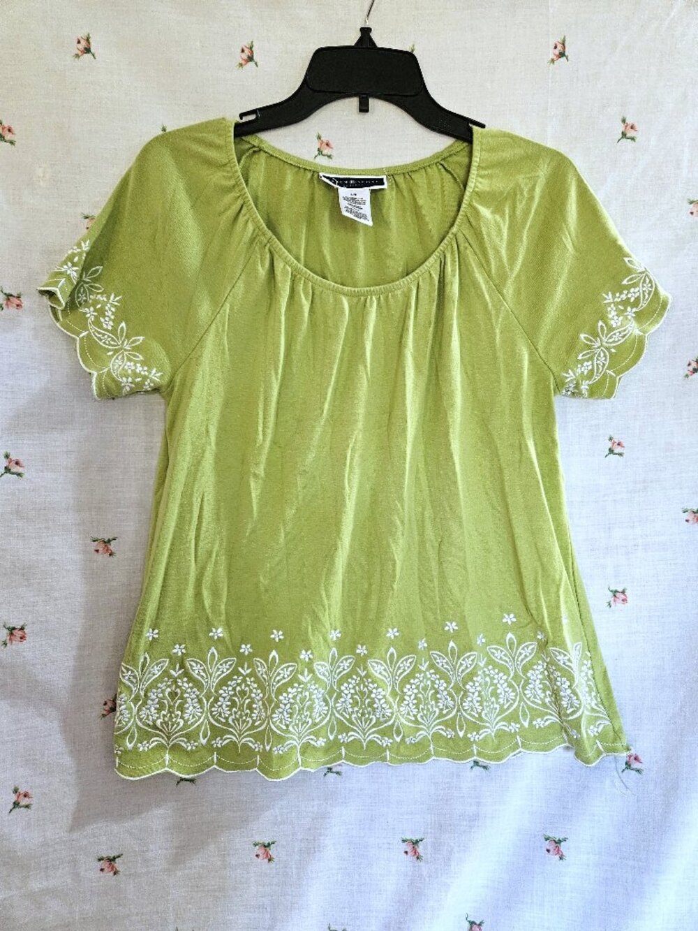Size L Karen Scott Embroidered T-Shirt
